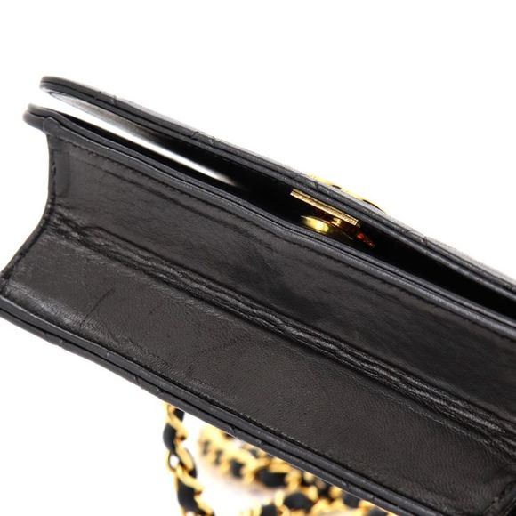 Chanel Vintage Full Flap Bag Quilted Lambskin Mini Black - Picture 7 of 10